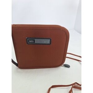 REI Recreational Equipment Inc Travel Wallet Neck Pouch Zip Organizer Brown